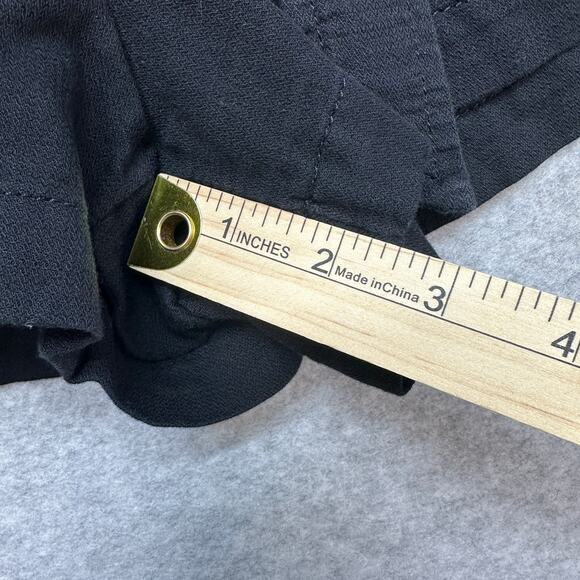 LC Lauren Conrad Paperbag Shorts WMNS Large Black Belted High Rise Cotton Blend - Picture 9 of 9